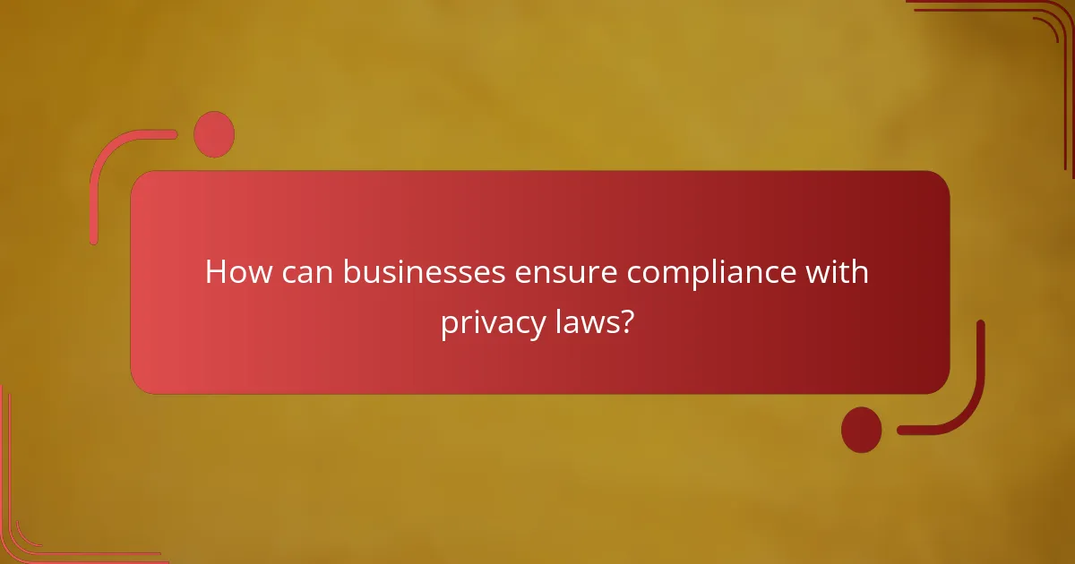 How can businesses ensure compliance with privacy laws?