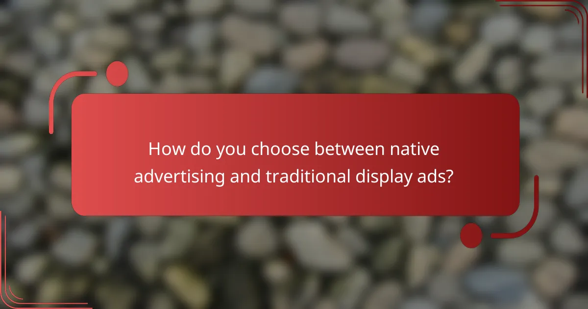 How do you choose between native advertising and traditional display ads?