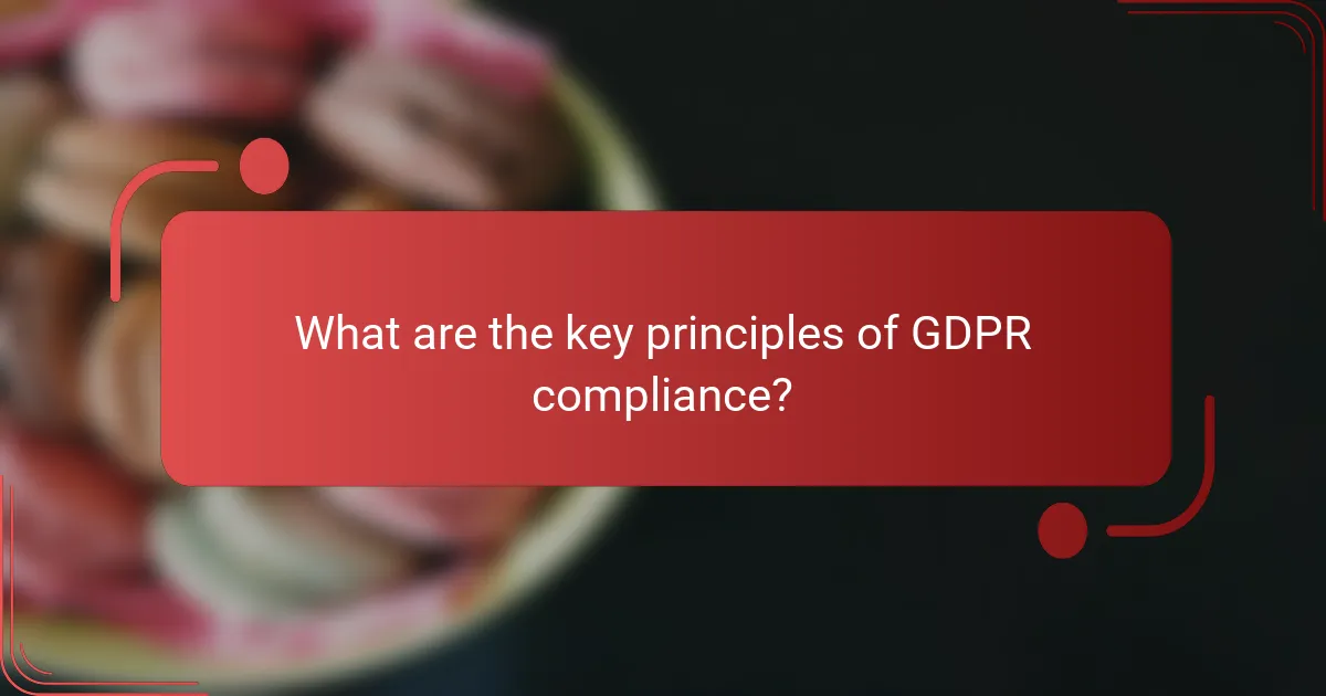 What are the key principles of GDPR compliance?