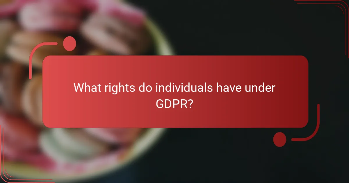 What rights do individuals have under GDPR?