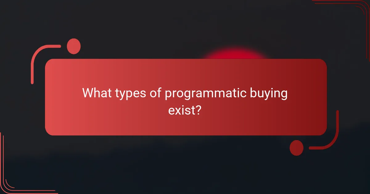 What types of programmatic buying exist?